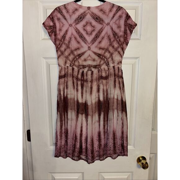 Sundance Catalog Gemi Sz XS Pink Tie Dye Floral Embroidered Chiffon Dress Lined - Picture 9 of 14